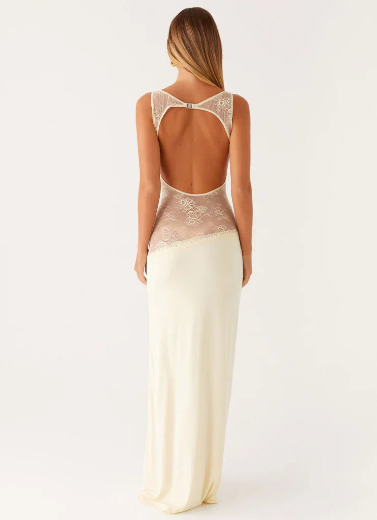 Lace Waist Sleeveless Maxi Dress