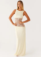 Lace Waist Sleeveless Maxi Dress