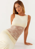 Lace Waist Sleeveless Maxi Dress