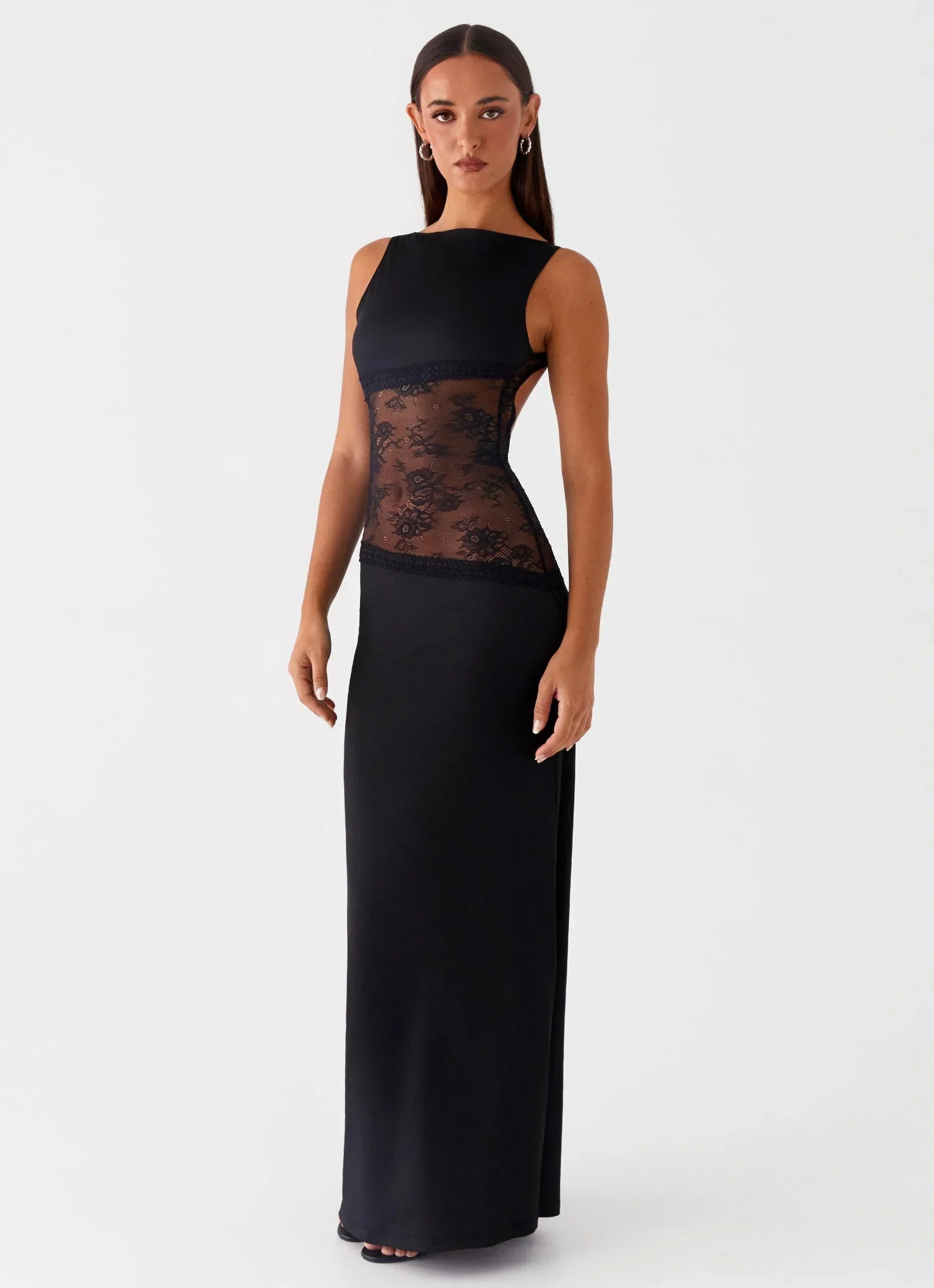 Lace Waist Sleeveless Maxi Dress
