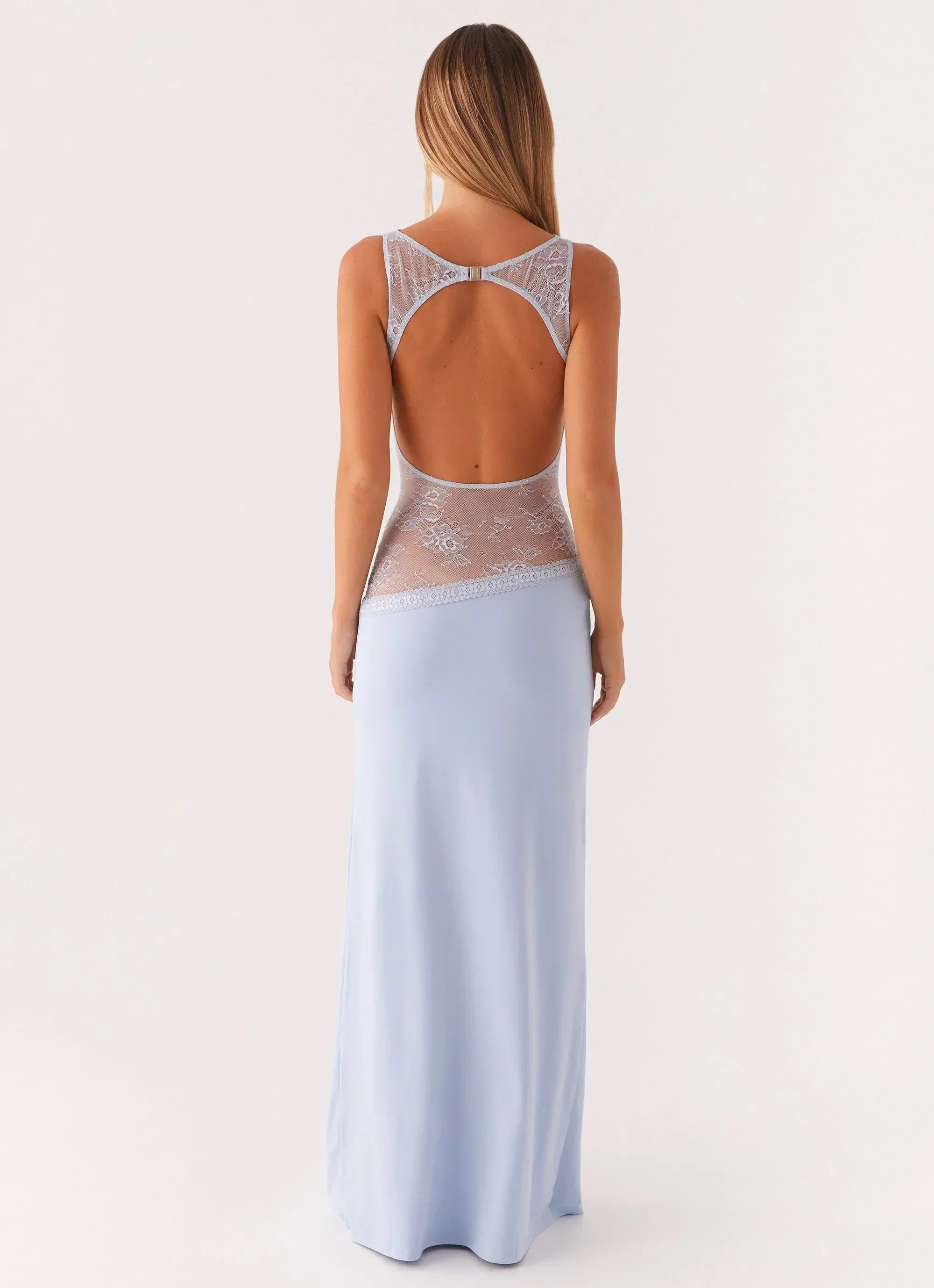Lace Waist Sleeveless Maxi Dress