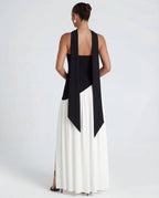 Women's Maxi Dress with Strapless Neckline and High Side Split