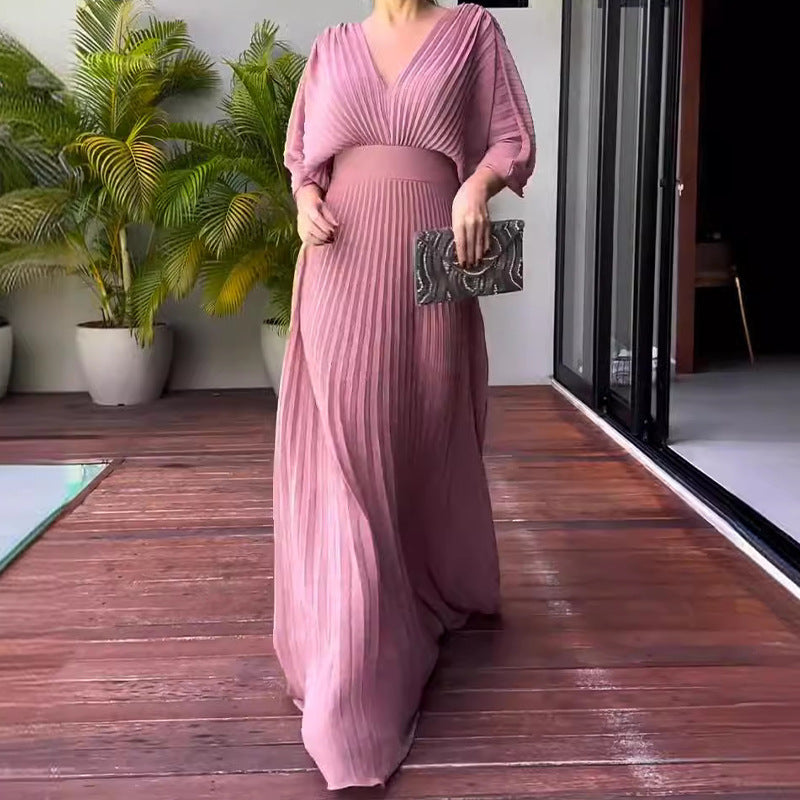 Flowy Short Sleeve Maxi Dress