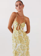 Strappy Floral Detail Maxi Dress Women