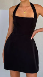 Square Neck A Line Mini Dress