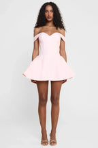 Sweetheart Off Shoulder Skater Mini Dress