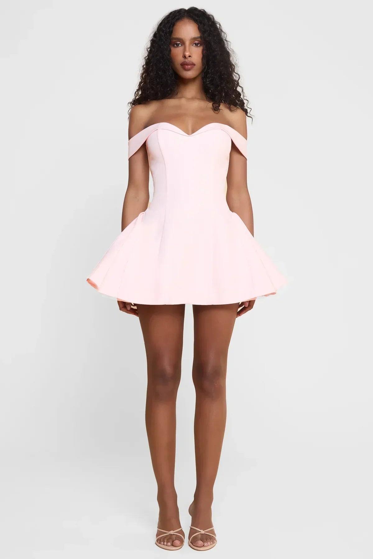 Sweetheart Off Shoulder Skater Mini Dress