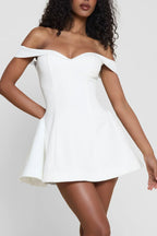 Sweetheart Off Shoulder Skater Mini Dress