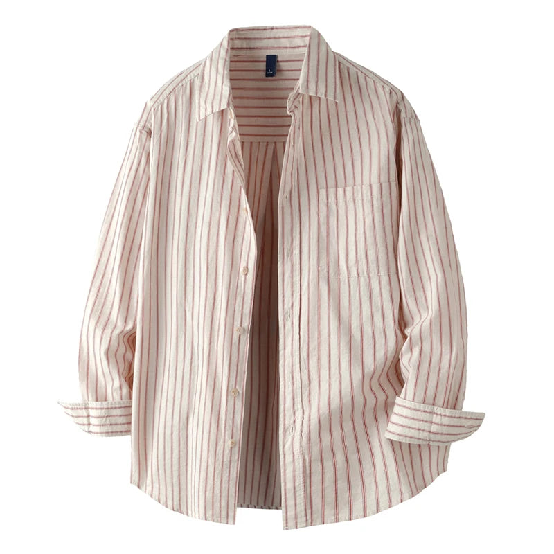 Men's Stripe Front Pocket Button Shirt