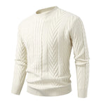 Men's Patterned Crewneck Sweater Long Sleeve Ribbed Hem