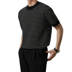 Mens Crew Neck Striped T Shirt