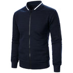 Men's Knitted Zip Up Jumper – Long Sleeve Stand Collar Sweater Jacket