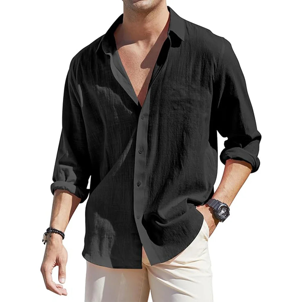 Classic Collar Button Front Dress Shirt