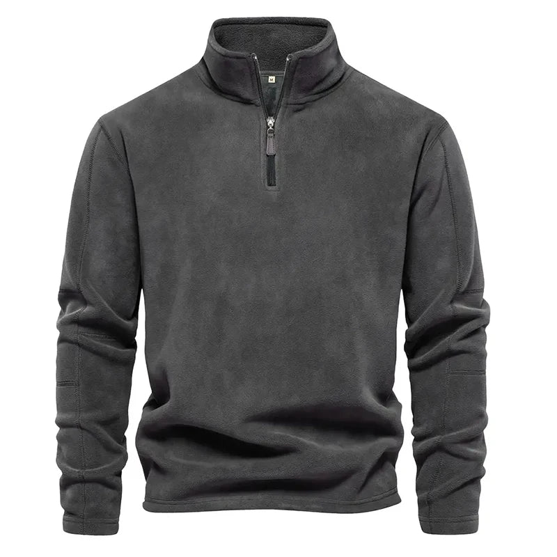 Men's Quarter-Zip Jumper – Long Sleeve Stand Collar Pullover Sweater Top