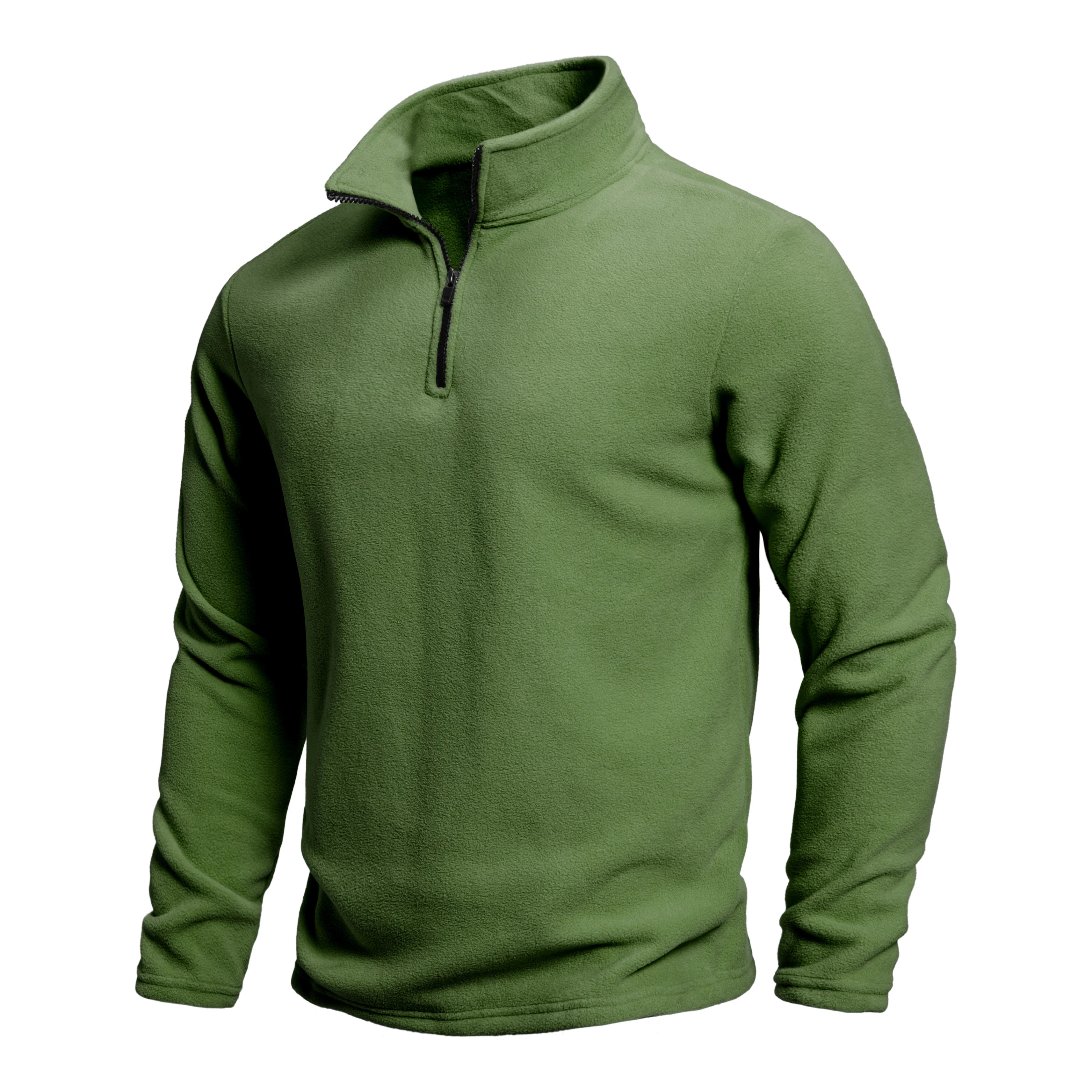 Men's Quarter Zip Fleece Jumper with Stand Collar