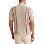 Collared Button Front Stripe Shirt Men