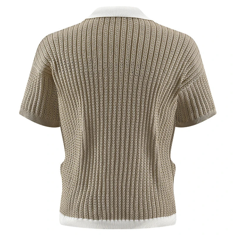 Men’s Collared Knit Shirt Short Sleeve