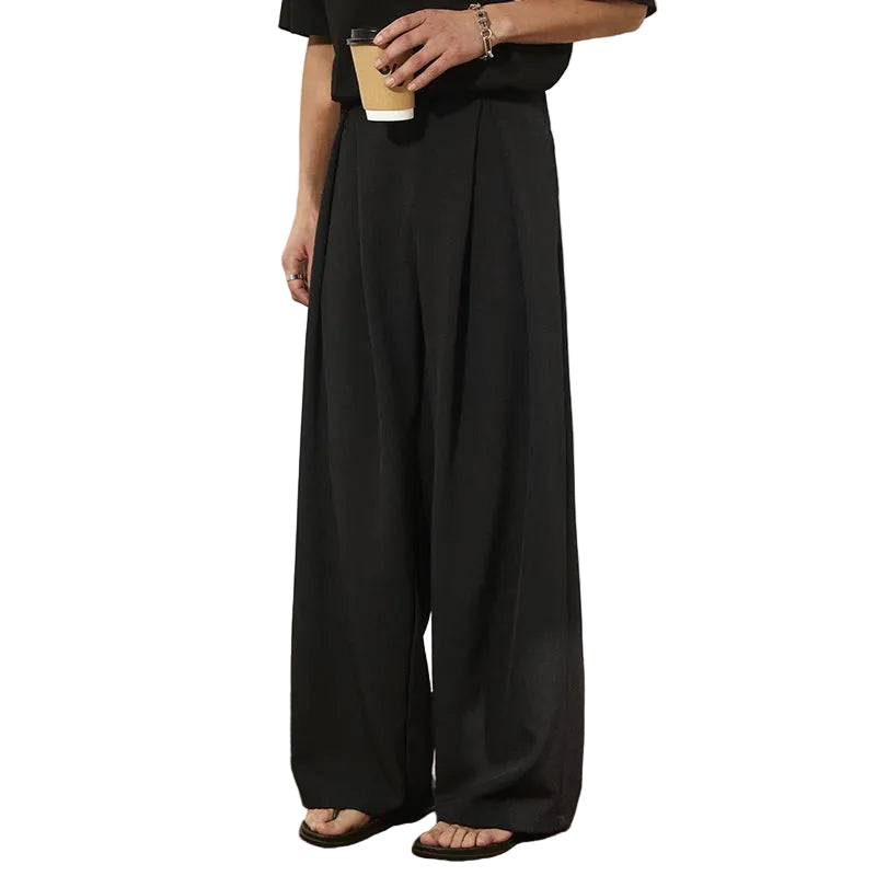 Men's Front Pleat Wide Pants