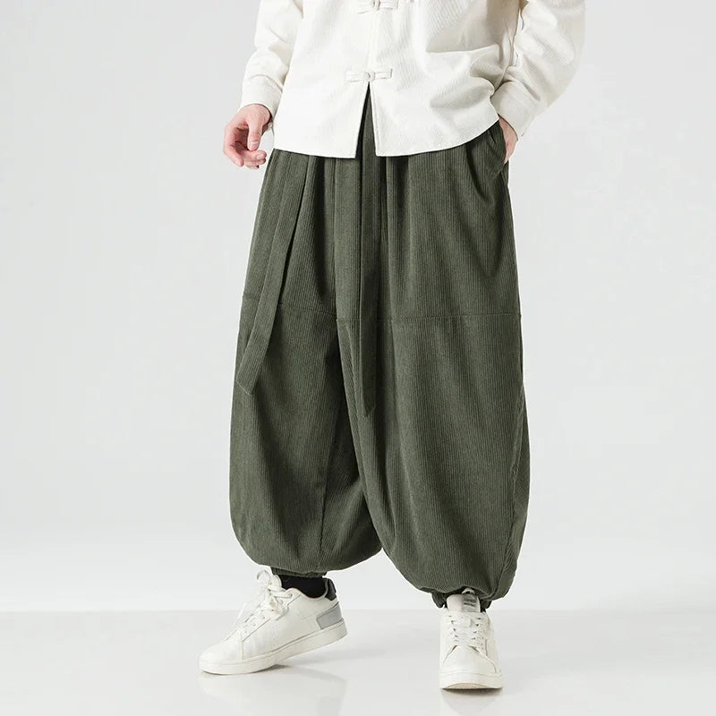 Men's Corduroy Loose Fit Balloon Pants Men