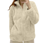 Women's Fleece Quarter Zip Pullover – Long Sleeve High Neck Sweatshirt