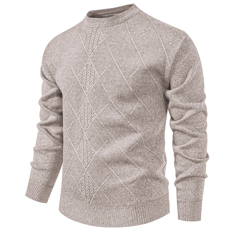 Men's Patterned Knit Sweater Crewneck Pullover Heritage Preppy Staple