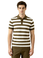Horizontal Stripe Polo Top Men