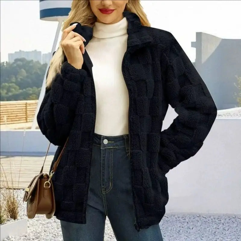 Women's Fleece Knit Cardigan – Longline Open Front Long Sleeve Sweater