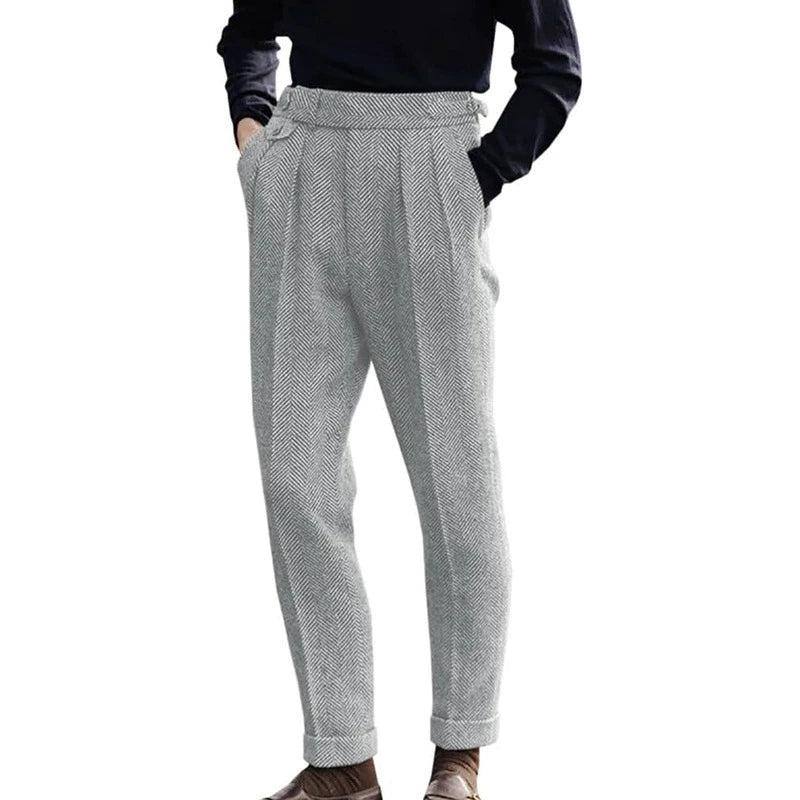 Tapered Leg Flat Front Trousers