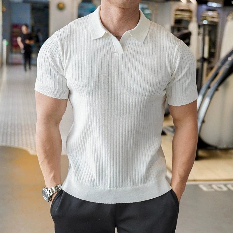 Men's Textured Look Polo Shirt