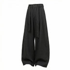 Wide Leg Pleated Pull On Trousers