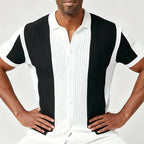 Men’s Vertical Panel Knit Shirt Top