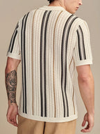 Men’s Contrast Stripe Button Knit Shirt