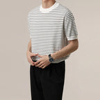 Mens Crew Neck Striped T Shirt