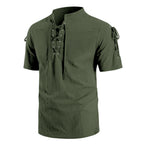 Lace Up Detail Short Sleeve Shirt