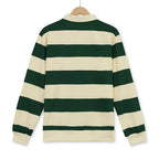 Men's Rugby Stripe Long Sleeve Polo Shirt