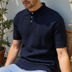 Men's Knit Collared Shirt Short Sleeve