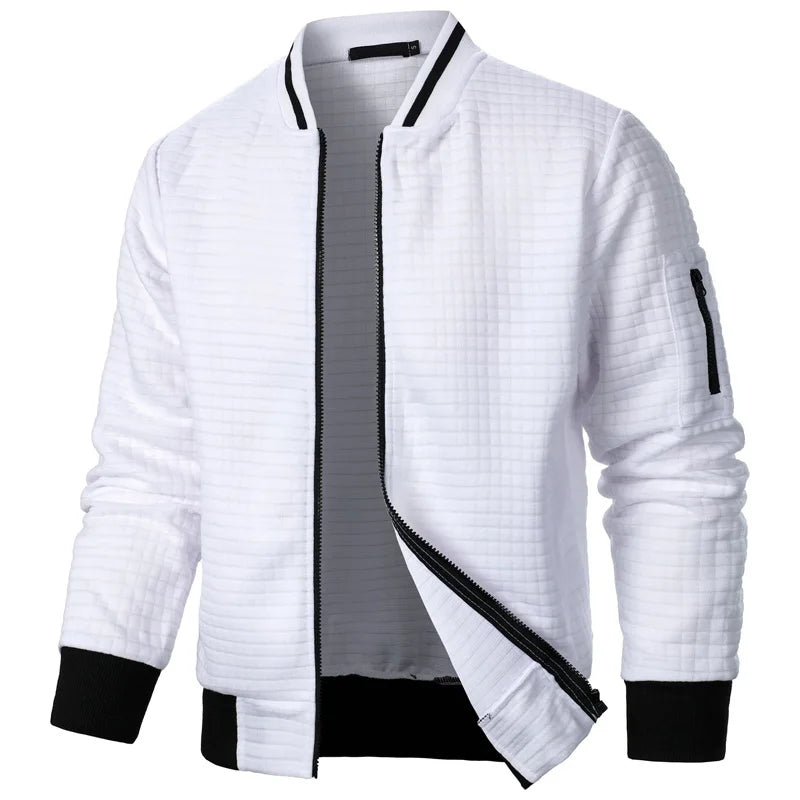Men's Knitted Zip Up Jumper – Long Sleeve Stand Collar Sweater Jacket
