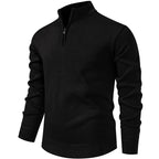Men's Knitted Quarter Zip Jumper – High Neck Long Sleeve Pullover