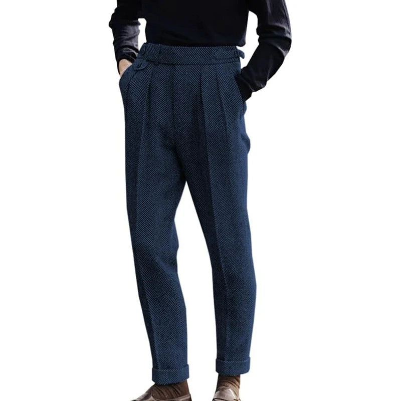 Tapered Leg Flat Front Trousers
