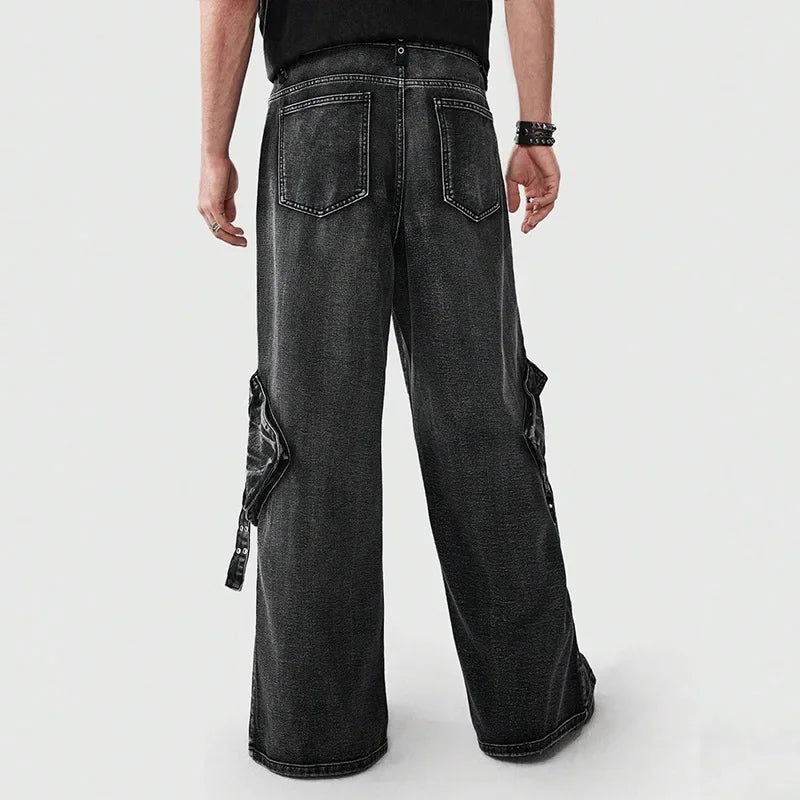 Men's Wide Leg Cargo Pants Jeans