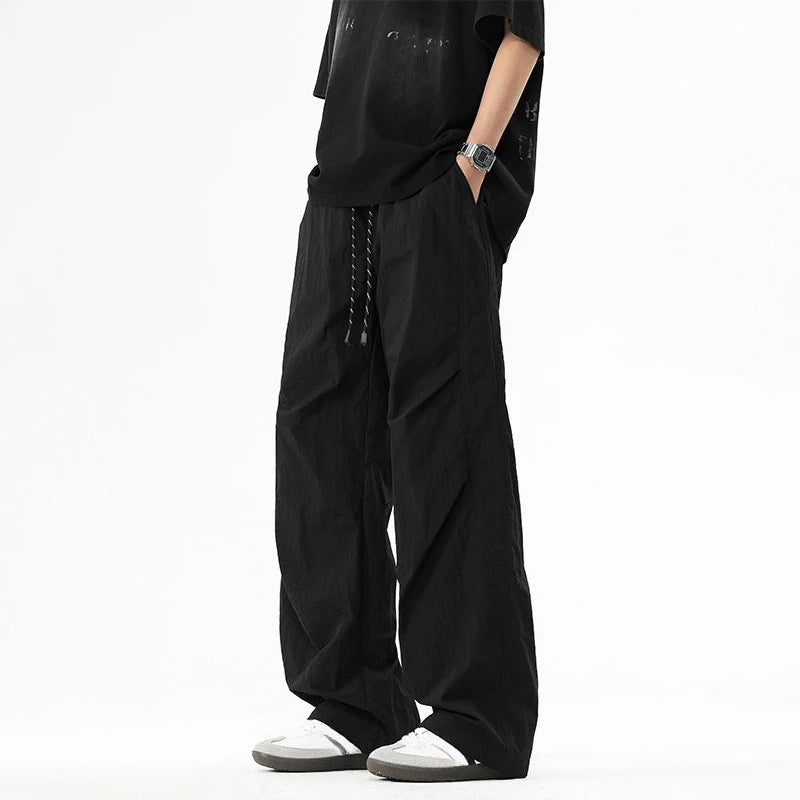 Drawstring Utility Pants With Side Pockets