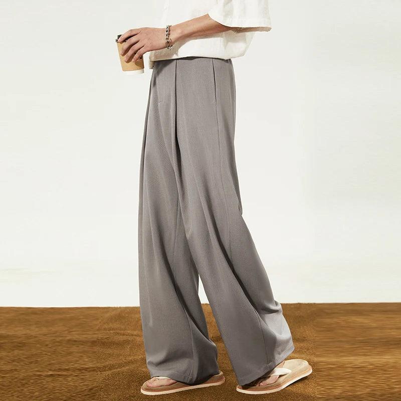 Men's Front Pleat Wide Pants