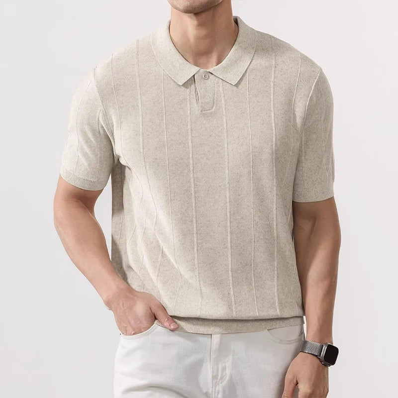 Men's Polo Shirt With Vertical Detail