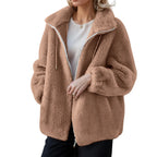Women's Fleece Jacket – Hooded Full Zip Long Sleeve Warm Winter Coat