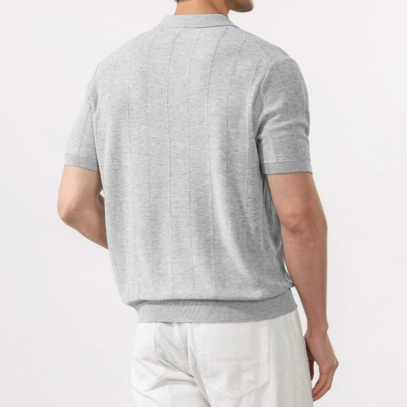 Men's Polo Shirt With Vertical Detail