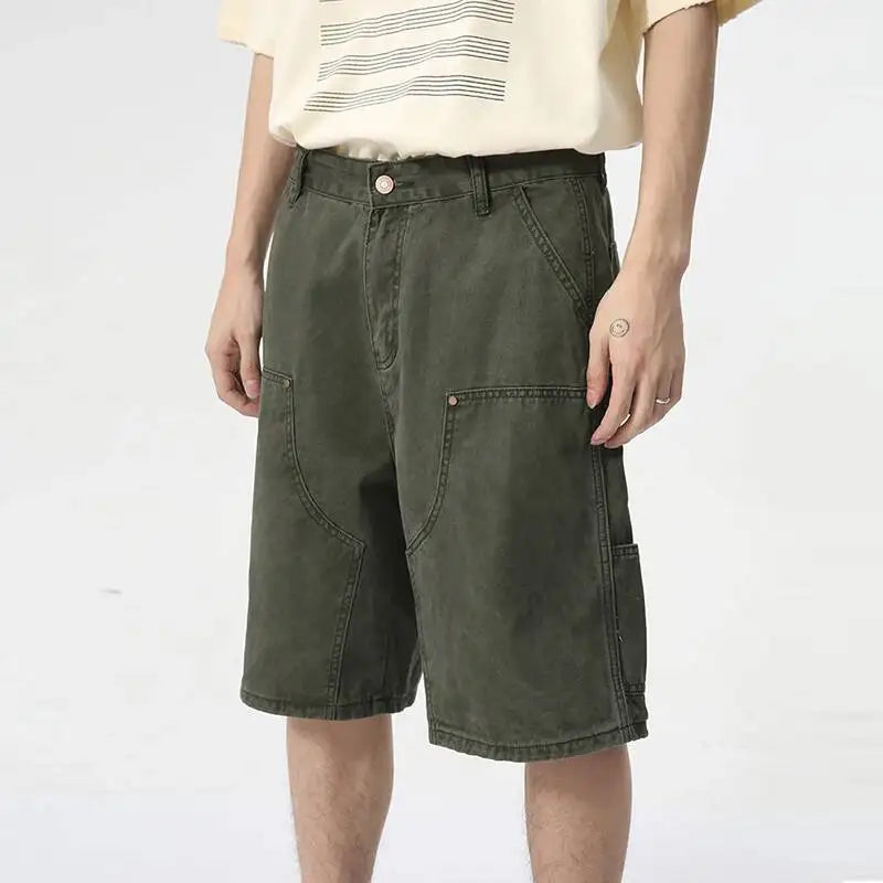 Men's Relaxed Fit Carpenter Pocket Denim Shorts