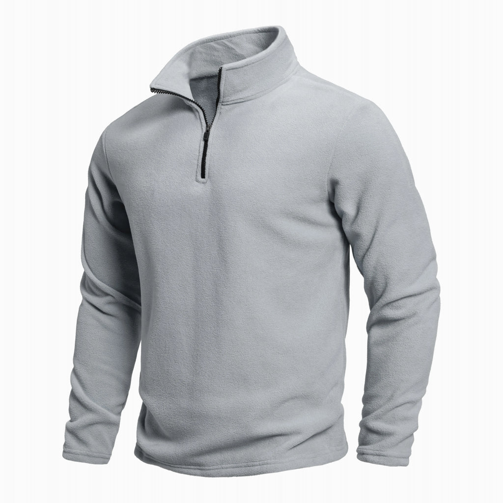 Men's Quarter Zip Fleece Jumper with Stand Collar