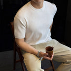 Crew Neck Textured Tee Shirt For Men