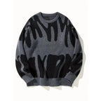 Men's Abstract Pattern Knit Jumper with Crew Neck