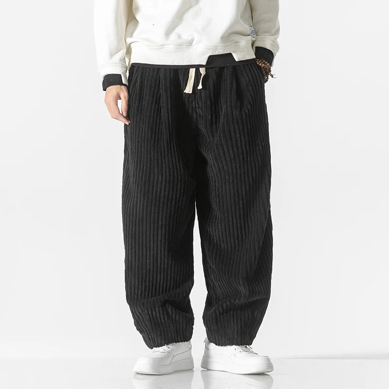 Men's Stripe Pants With Drawstring Waist